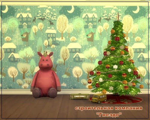  Sims 3 by Mulena: Seamless Christmas Wallpaper 006