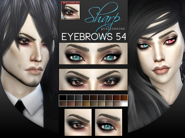  The Sims Resource: Eyebrow Minipack 6.0   5 Eyebrows by Pralinesims
