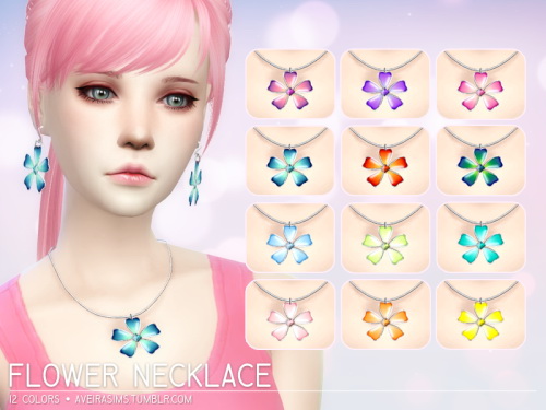  Aveira Sims 4: Flower Necklace