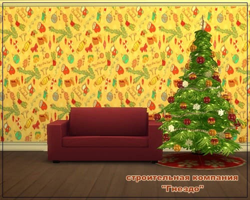  Sims 3 by Mulena: Seamless Christmas Wallpaper 003