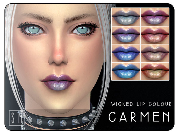  The Sims Resource: Carmen   Wicked Lip Colour by Screaming Mustard