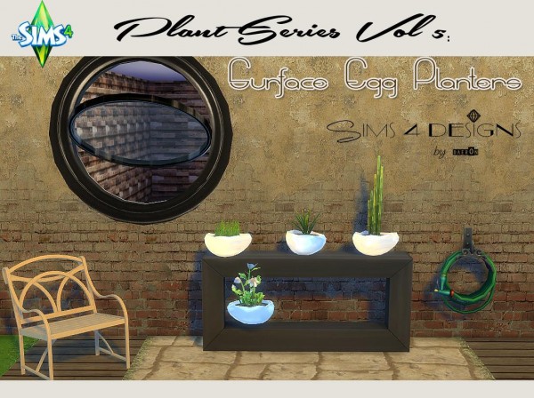  Sims 4 Designs: Plant Series Vol 5   Table/Surface Egg Planters converted from TS2 to TS4