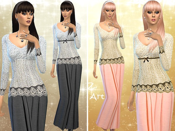  The Sims Resource: Gold or Silver sweater by Zuckerschnute20