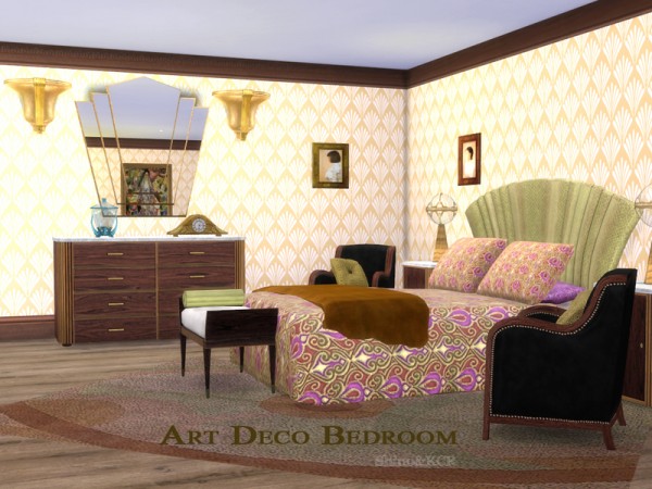  The Sims Resource: Art Deco Bedroom by ShinoKCR