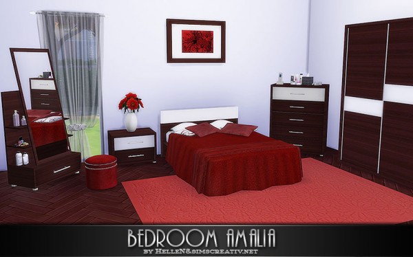  Sims Creativ: Bedroom Amalia by HelleN