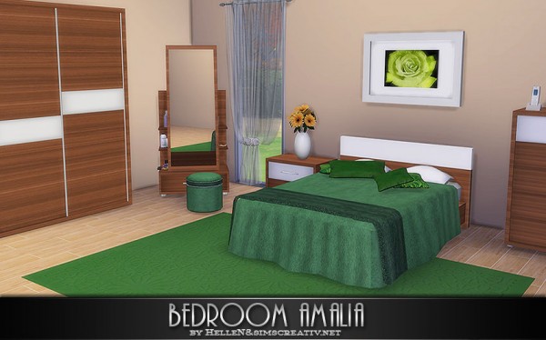  Sims Creativ: Bedroom Amalia by HelleN