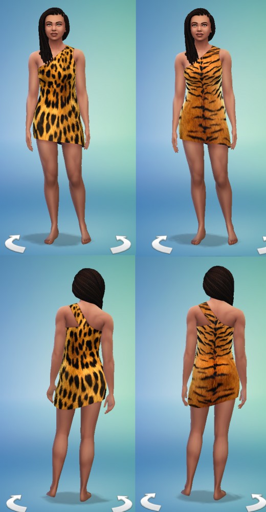 History Lover's Sims Blog: Animal Print Dresses for Prehistoric Age