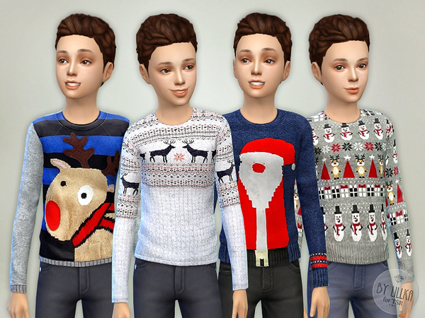  The Sims Resource: Christmas Sweater Boys by lillka