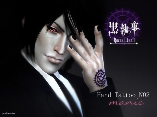 The Sims Resource: Hand Tattoo MANIC   Black Butler