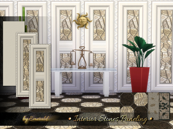  The Sims Resource: Interior Stones Paneling by Emerald
