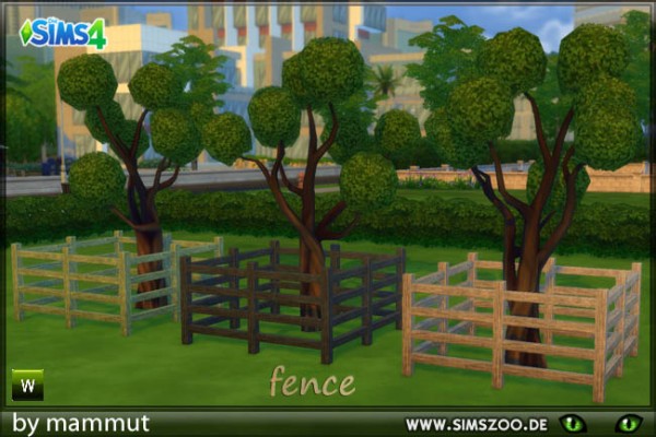  Blackys Sims 4 Zoo: Horizontal Fence Weathered Wood by Mammut