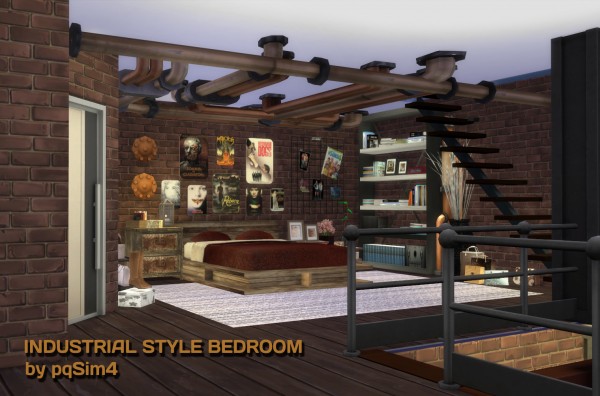  PQSims4: Industrial Style Bedroom