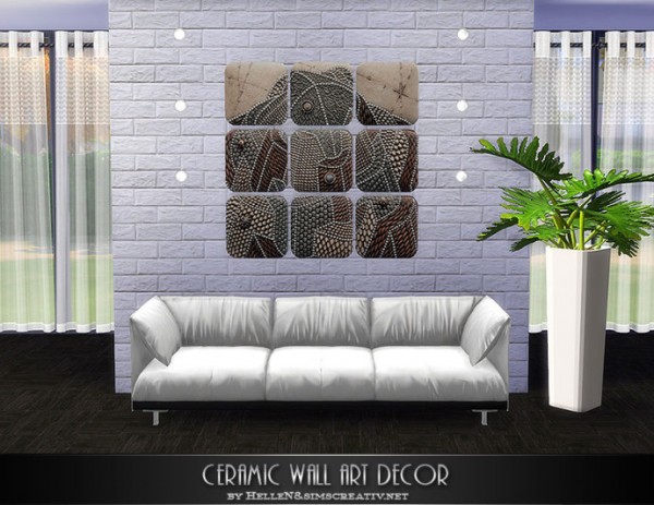  Sims Creativ: Ceramic wall art decor by HelleN