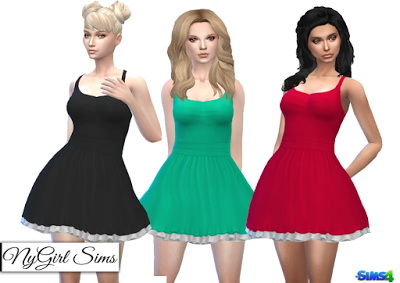  NY Girl Sims: Open Cross Back Dress with Bow