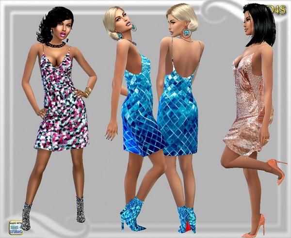  Dreaming 4 Sims: New Year Short Slip Dress 12