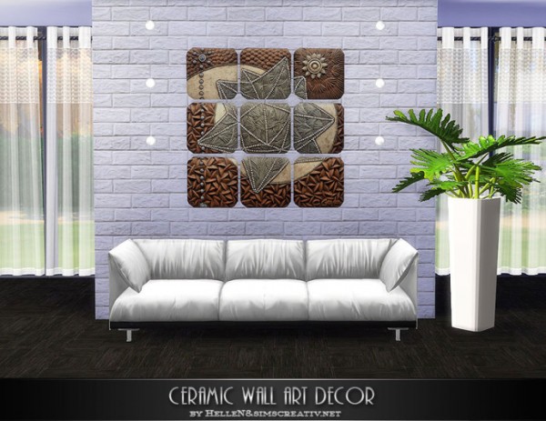  Sims Creativ: Ceramic wall art decor by HelleN