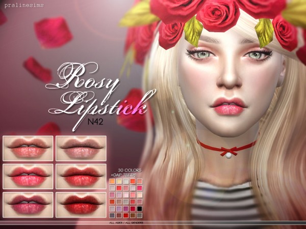  The Sims Resource: Rosy Lipstick Gap Teeth   N42