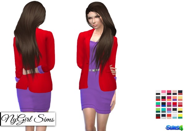  NY Girl Sims: Colorblock Blazer with Dress