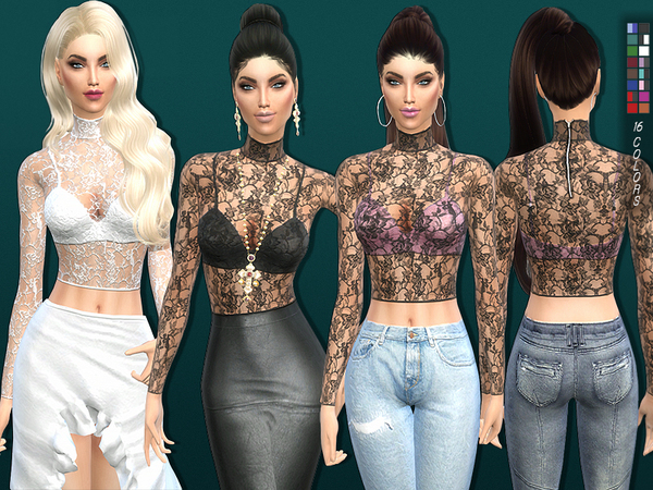  The Sims Resource: 123   Lace top by Sims2fanbg