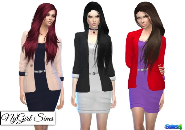  NY Girl Sims: Colorblock Blazer with Dress