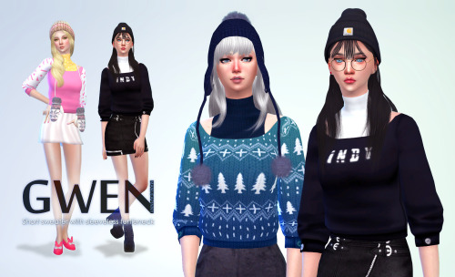  Manueapinny: Gwen   Short sweater with sleeveless turtleneck