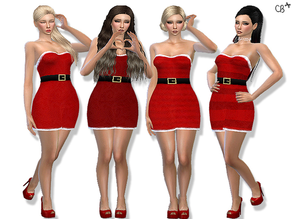  The Sims Resource: Classic Christmas dress by CherryBerrySims