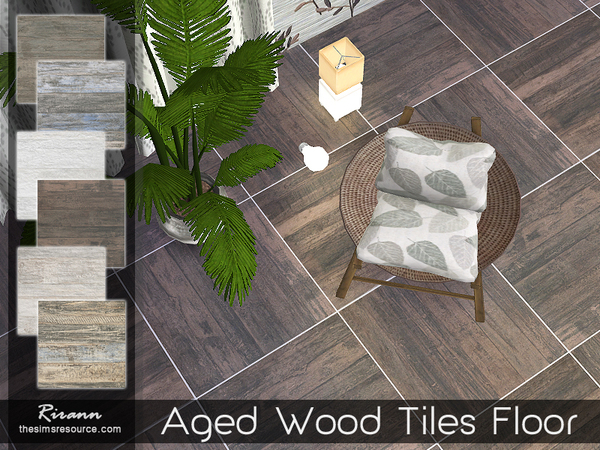  The Sims Resource: Aged Wood Tiles Floor by Rirann
