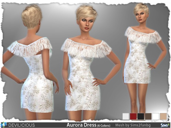 The Sims Resource: Aurora Dress by Devilicious