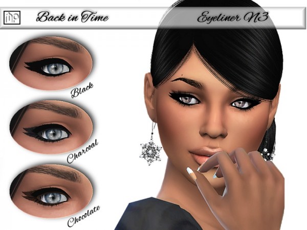  The Sims Resource: Back in Time Eyeliner N3 by MartyP