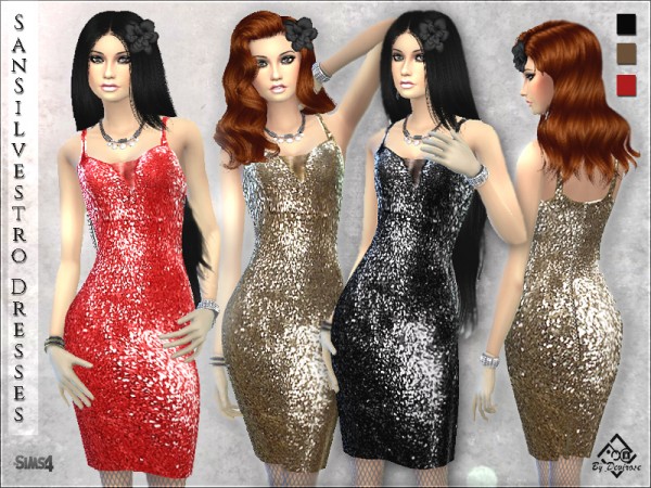  The Sims Resource: Sansilvestro Dresses by Devirose