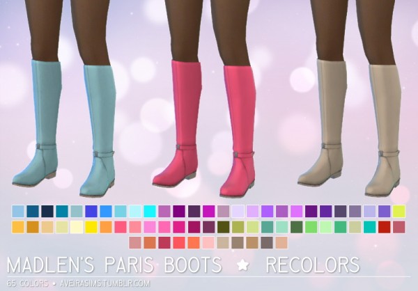  Aveira Sims 4: Madlen’s Paris Boots   Recolors
