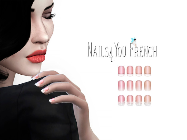  The Sims Resource: Nails4You French by Ms Blue