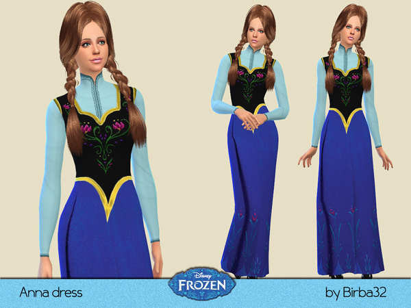  The Sims Resource: Frozen   Annas dress by Birba32
