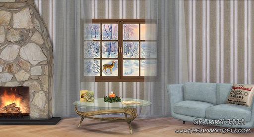  The Sims Models: Paintings Winter Window by Granny Zaza