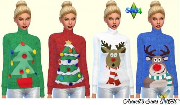 Annett S Sims 4 Welt Christmas Family Sweater Sims 4 Downloads