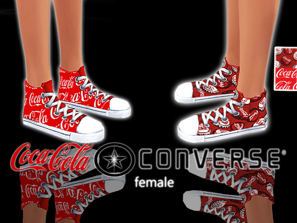  The Sims Resource: Coca Cola Converse by Pinkzombiecupcakes