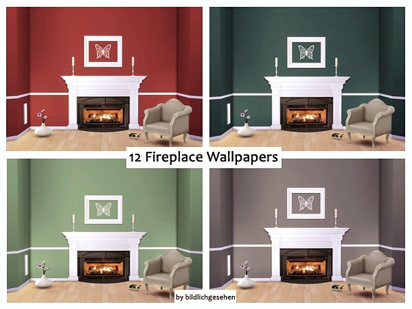  Akisima Sims Blog: 12 Fireplace wallpapers