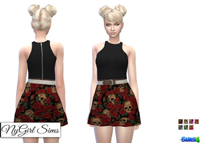  NY Girl Sims: Skull and Roses Racerback Dress