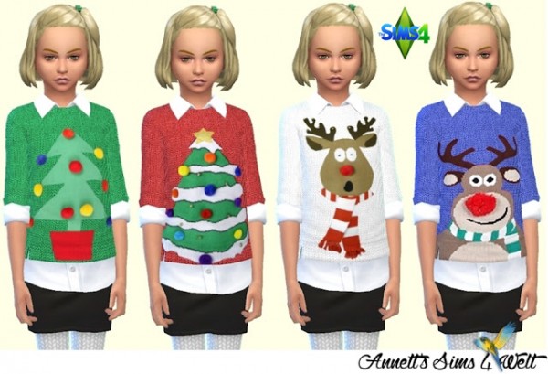  Annett`s Sims 4 Welt: Christmas Family Sweater