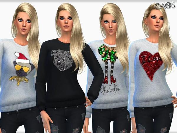  The Sims Resource: Print Sweaters V1 by OranosTR