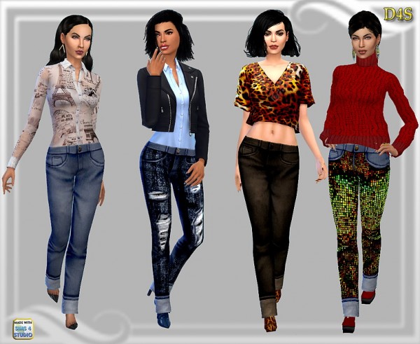  Dreaming 4 Sims: Ladies Cuff Boyfriend jeans