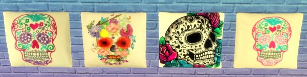  Sunshine & Roses Custom Content: Sugar Skull Pillow Set