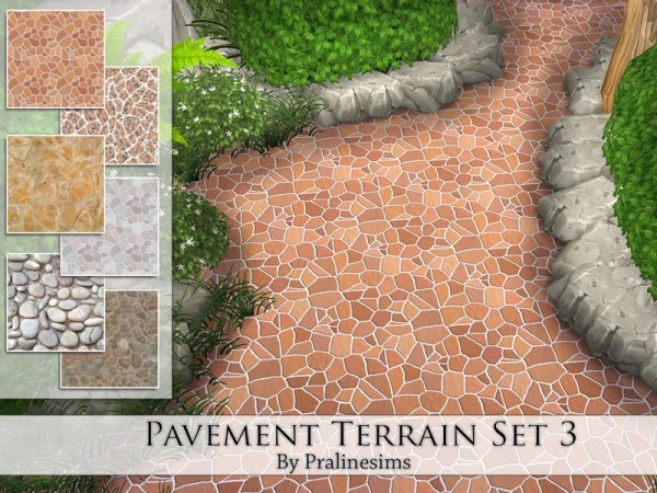  The Sims Resource: Pavement Terrain Set 3 by PralineSims