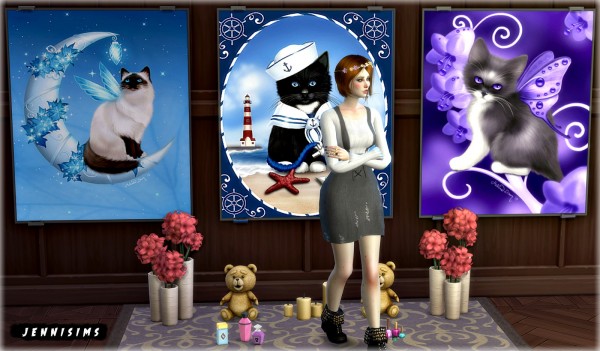  Jenni Sims: Painting kitties (9 designs)