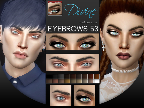  The Sims Resource: Eyebrow Minipack 6.0   5 Eyebrows by Pralinesims