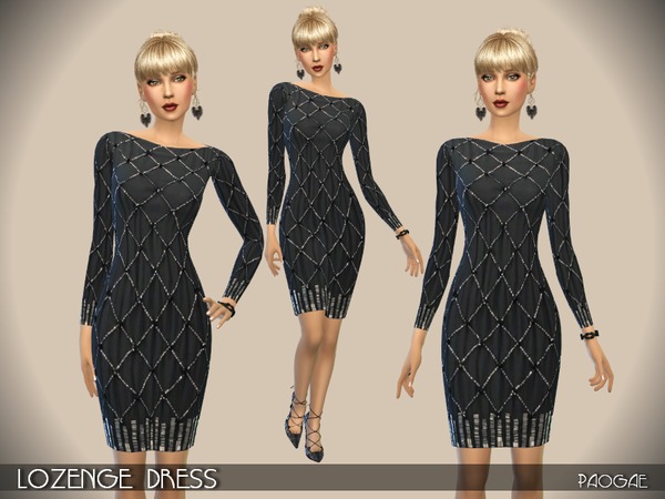  The Sims Resource: Lozenge Dress by Paogae