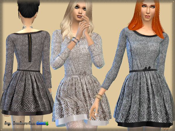  The Sims Resource: Dress Tweed Bow by bukovka