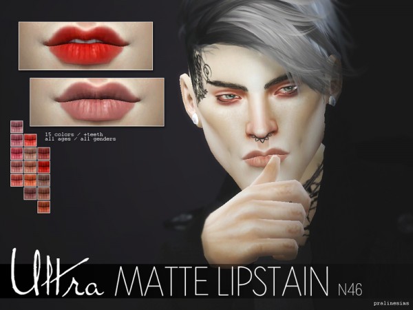  The Sims Resource: Ultra Matte Lipstain   N46 by Pralinesims
