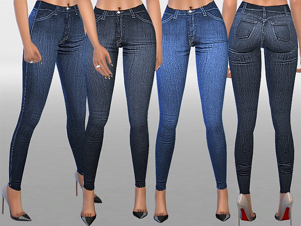  The Sims Resource: Indigo High Waist Skinny Jeans by Pinkzombiecupcake