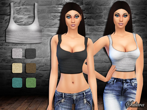  The Sims Resource: Pulled Up Tank Top by Saliwa